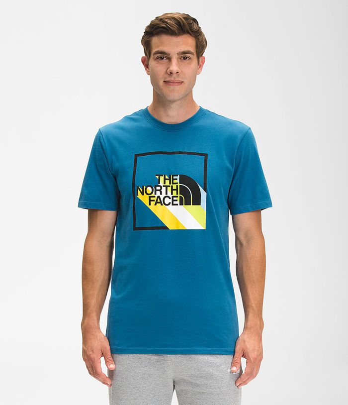 The North Face Mens T-Shirts Short Sleeve Shadow Box 816YFTMDH - Blue